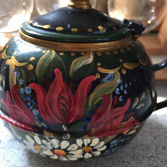 Sugar bowl hand painted - Picture 1 of 8